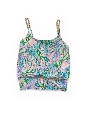 Lilly Pulitzer Cannavale Blouson Tank with Gold Hardware Strap Detail Sz Medium